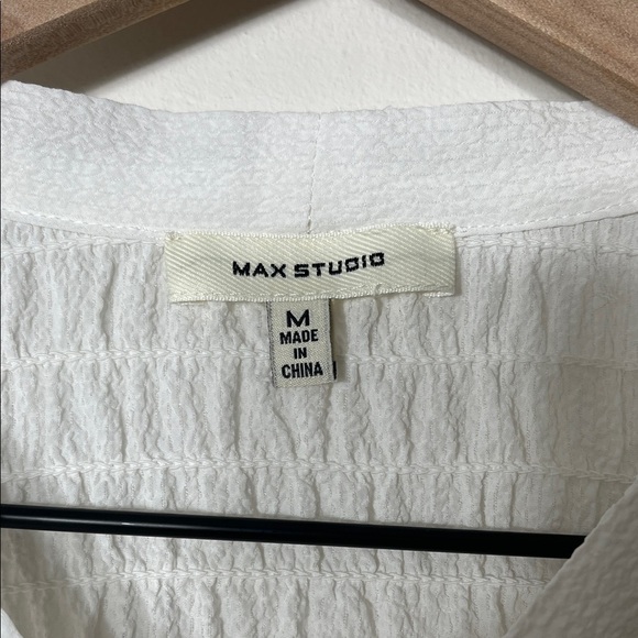 Max Studio White Tie-Neck Blouse - Picture 3 of 7